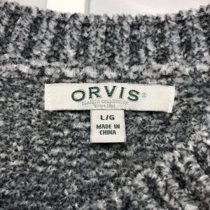 Orvis Gray Cardigan Sweater Size Large